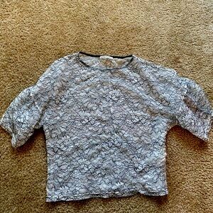 Zara floral sheer top